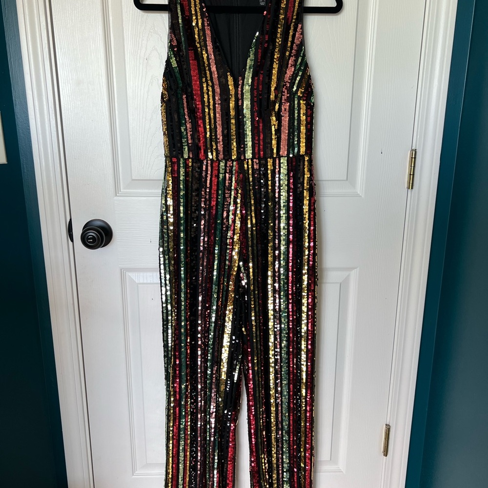 Aidan by Aidan Mattox Sequin Jumpsuit Size 4